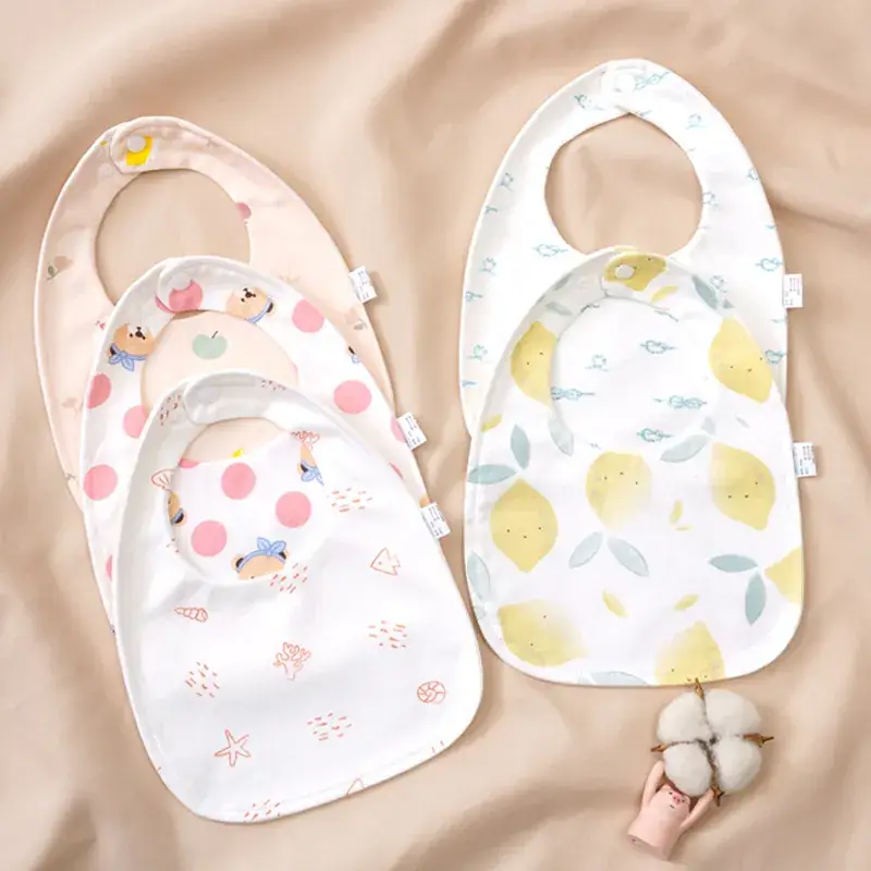 Baby U-Shaped Cotton Bib with Smile Print
