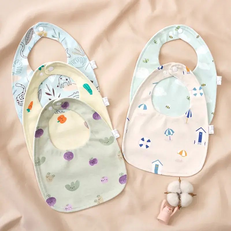 Baby U-Shaped Cotton Bib with Smile Print