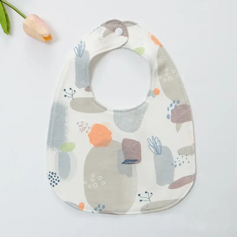 Baby U-Shaped Cotton Bib with Smile Print