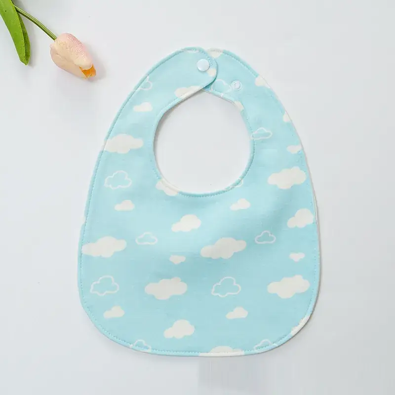 Baby U-Shaped Cotton Bib with Smile Print