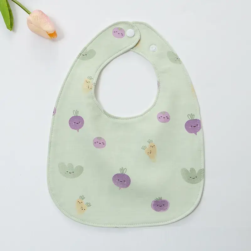 Baby U-Shaped Cotton Bib with Smile Print
