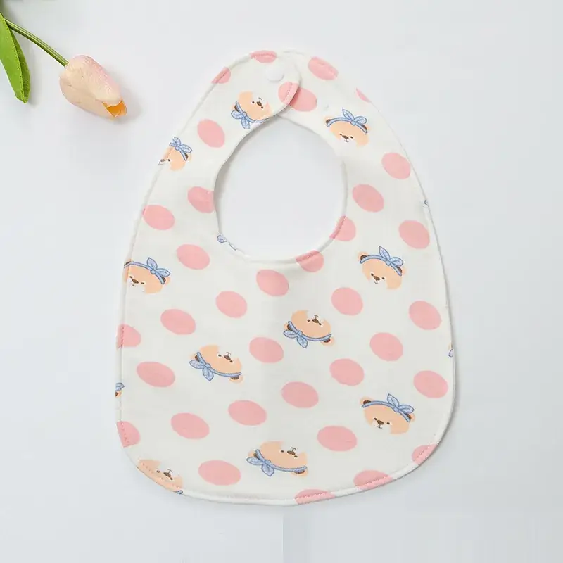 Baby U-Shaped Cotton Bib with Smile Print