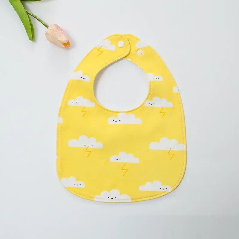Baby U-Shaped Cotton Bib with Smile Print