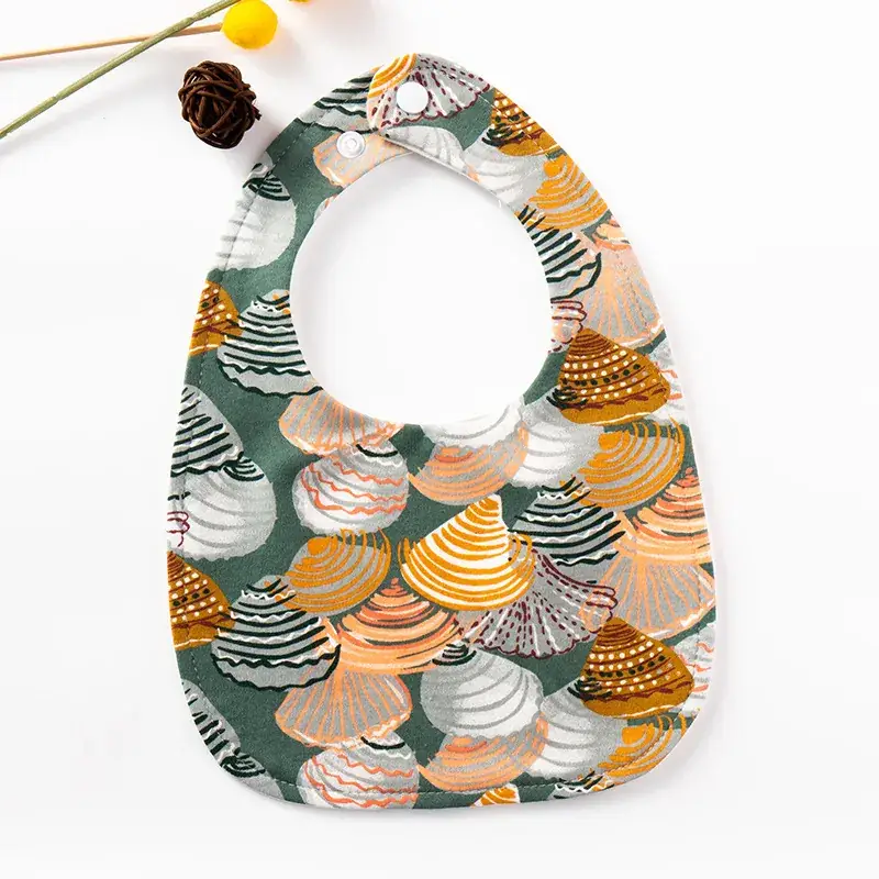 Baby U-Shaped Cotton Bib with Smile Print