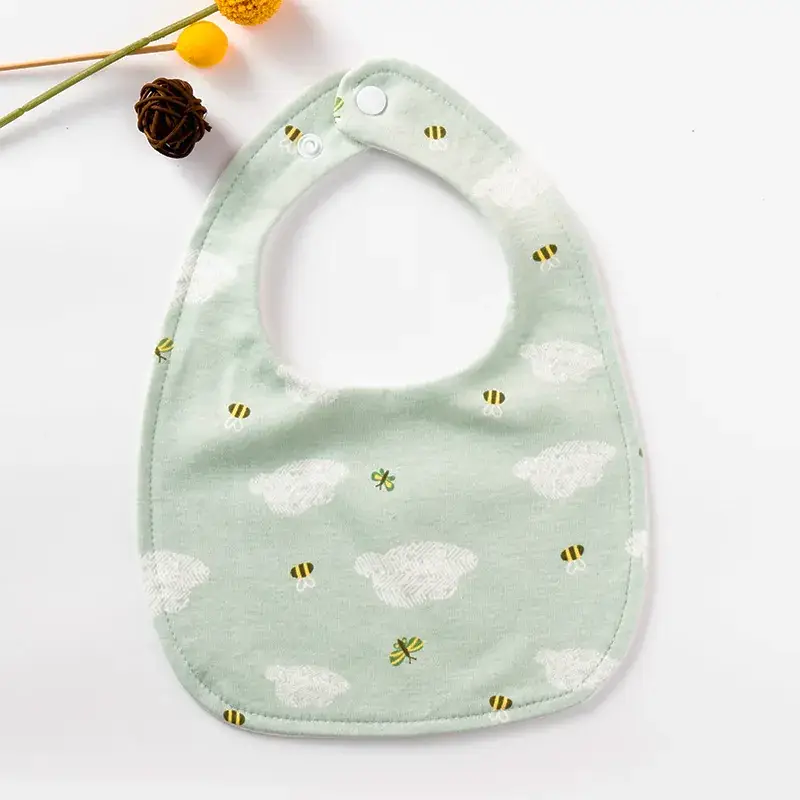 Baby U-Shaped Cotton Bib with Smile Print