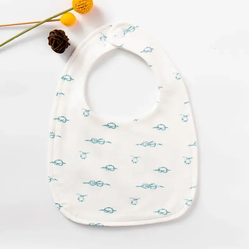 Baby U-Shaped Cotton Bib with Smile Print