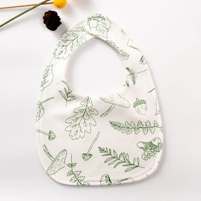 Baby U-Shaped Cotton Bib with Smile Print