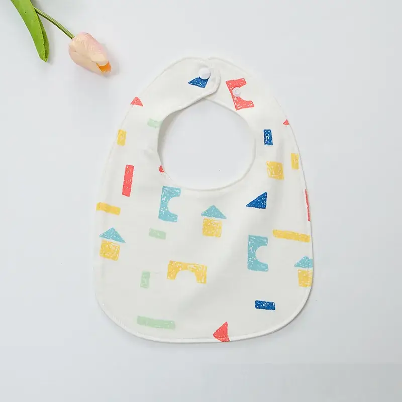 Baby U-Shaped Cotton Bib with Smile Print