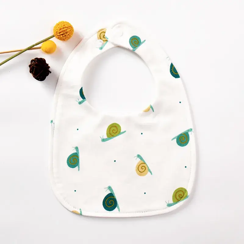 Baby U-Shaped Cotton Bib with Smile Print