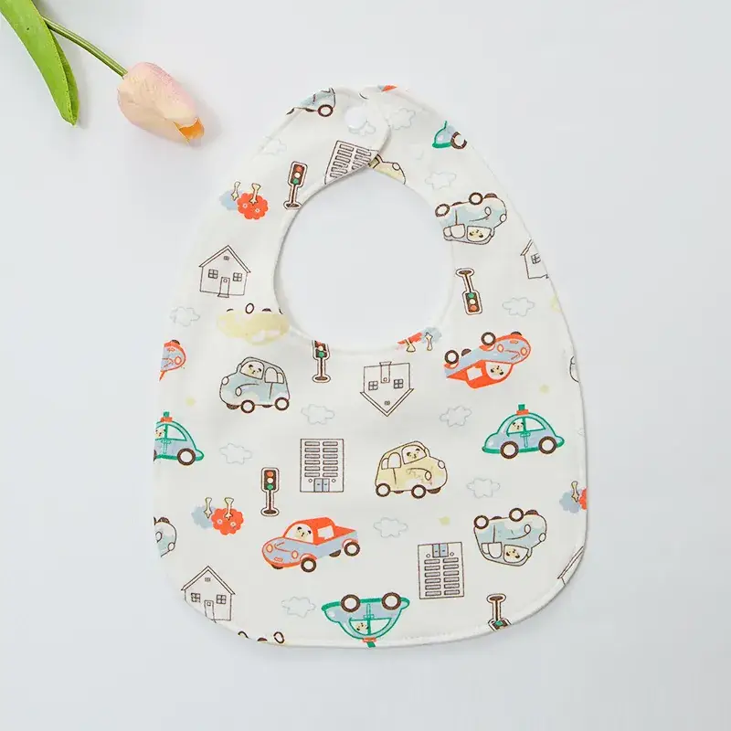 Baby U-Shaped Cotton Bib with Smile Print