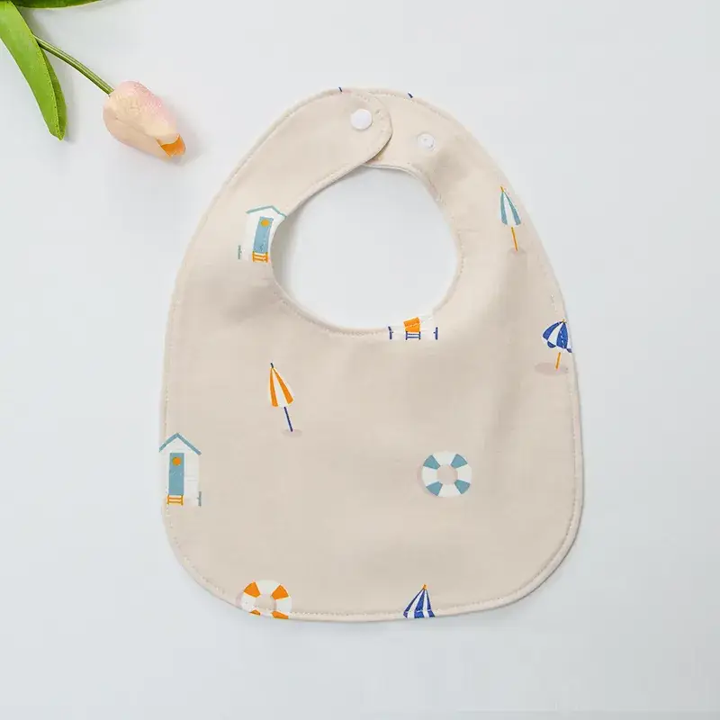 Baby U-Shaped Cotton Bib with Smile Print