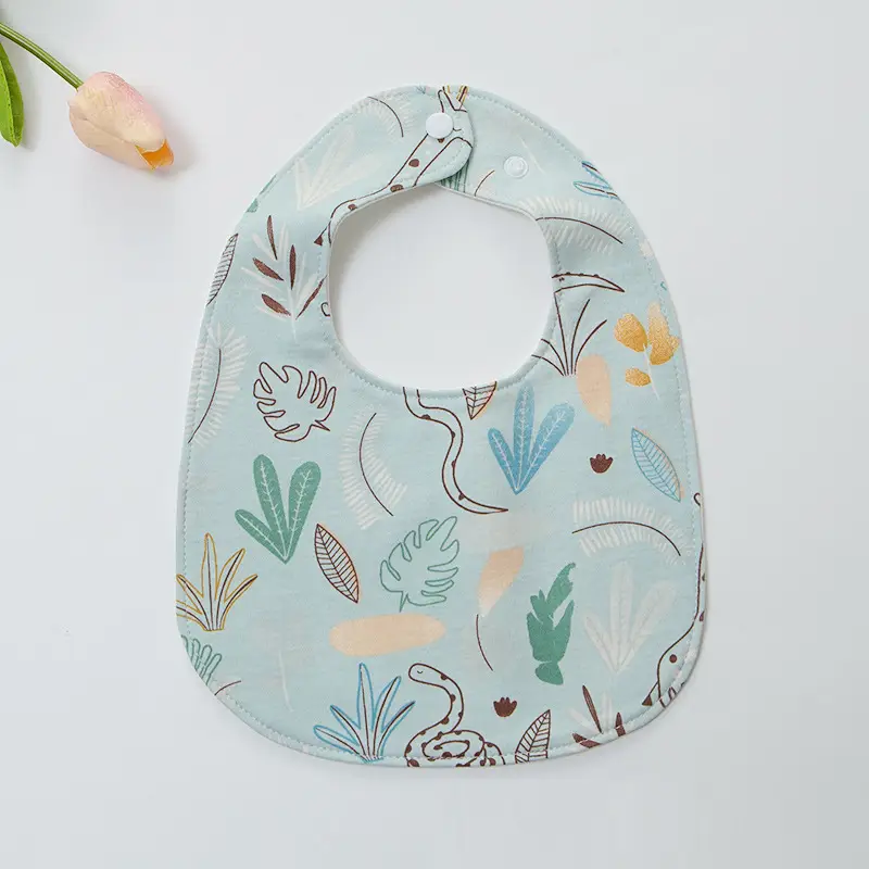 Baby U-Shaped Cotton Bib with Smile Print