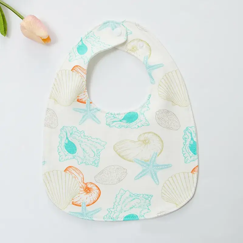 Baby U-Shaped Cotton Bib with Smile Print