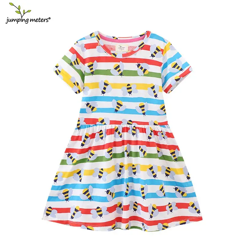 Baby Girl Multi Color Striped Short Sleeve Dress 2025 - Image 9