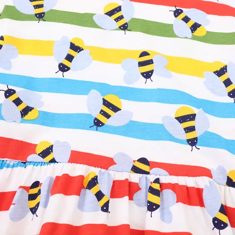 Baby Girl Multi Color Striped Short Sleeve Dress 2025 - Image 11