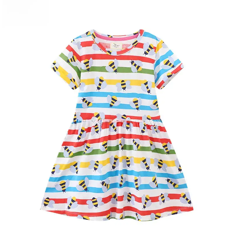 Baby Girl Multi Color Striped Short Sleeve Dress 2025 - Image 6