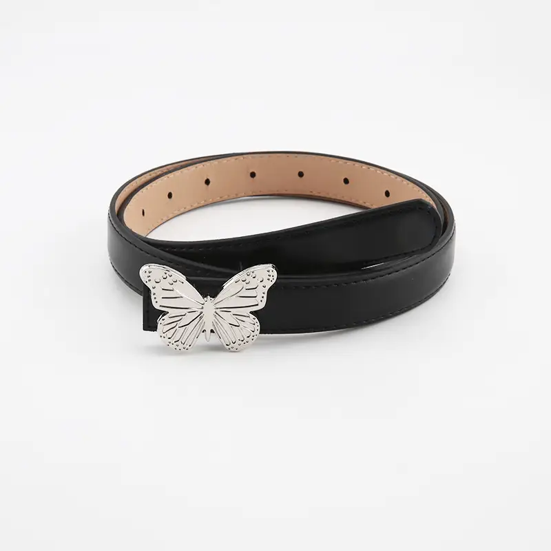Silver Butterfly Belt for Women Brown Leather - Image 5