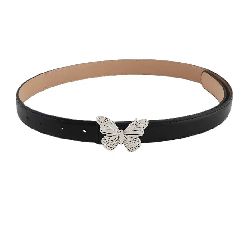 Silver Butterfly Belt for Women Brown Leather - Image 8