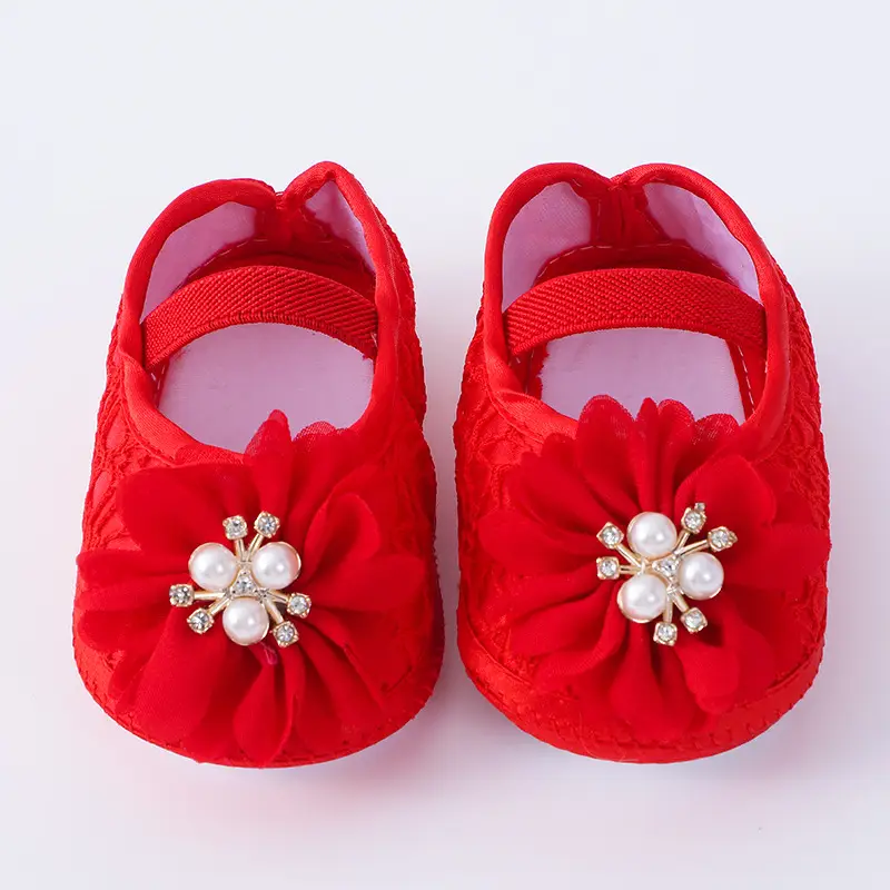 Red Floral Baby Shoes for 0-1 Year Old — feature 13