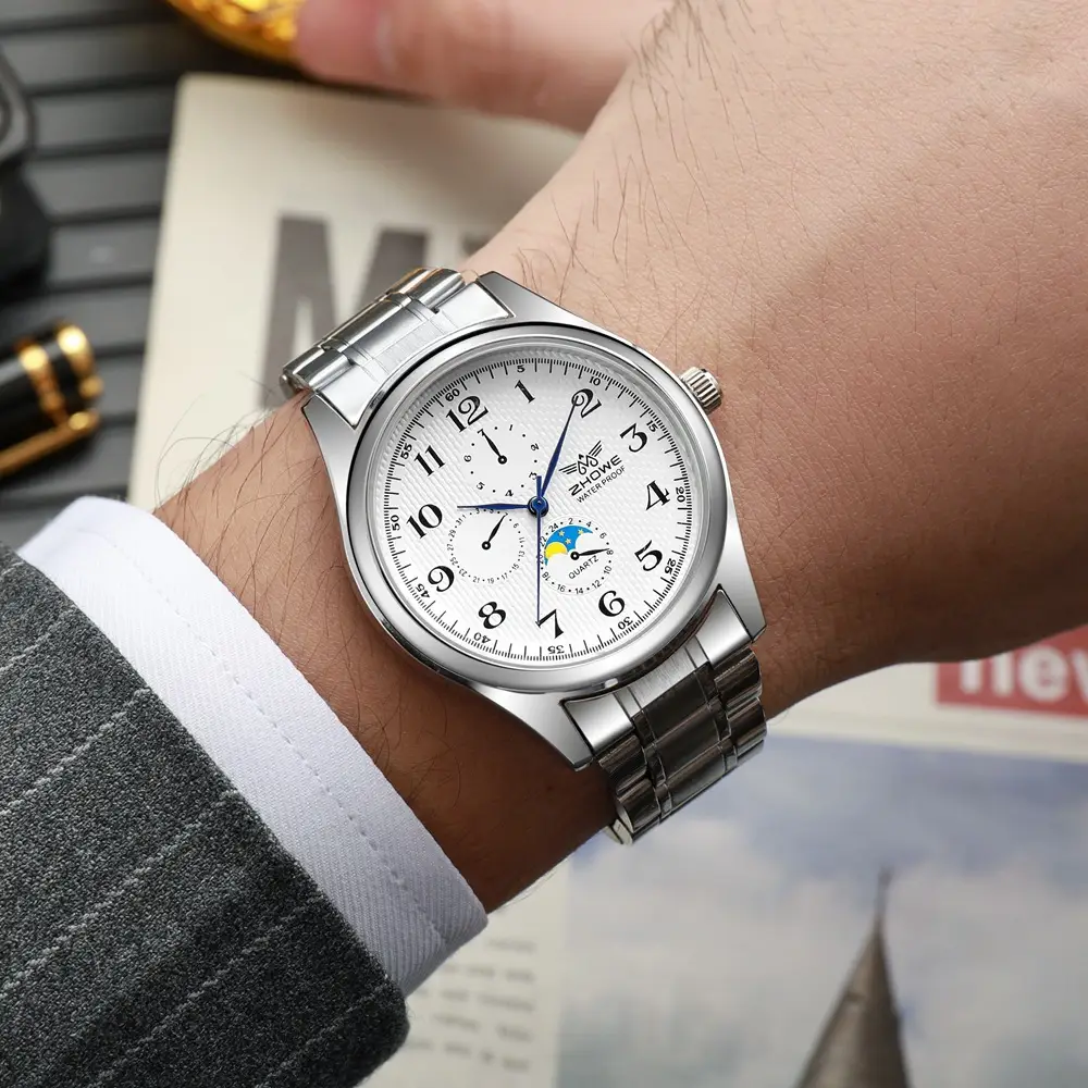 Digital All-match New Decorative Three-eye Six-pin Couple Quartz Watch