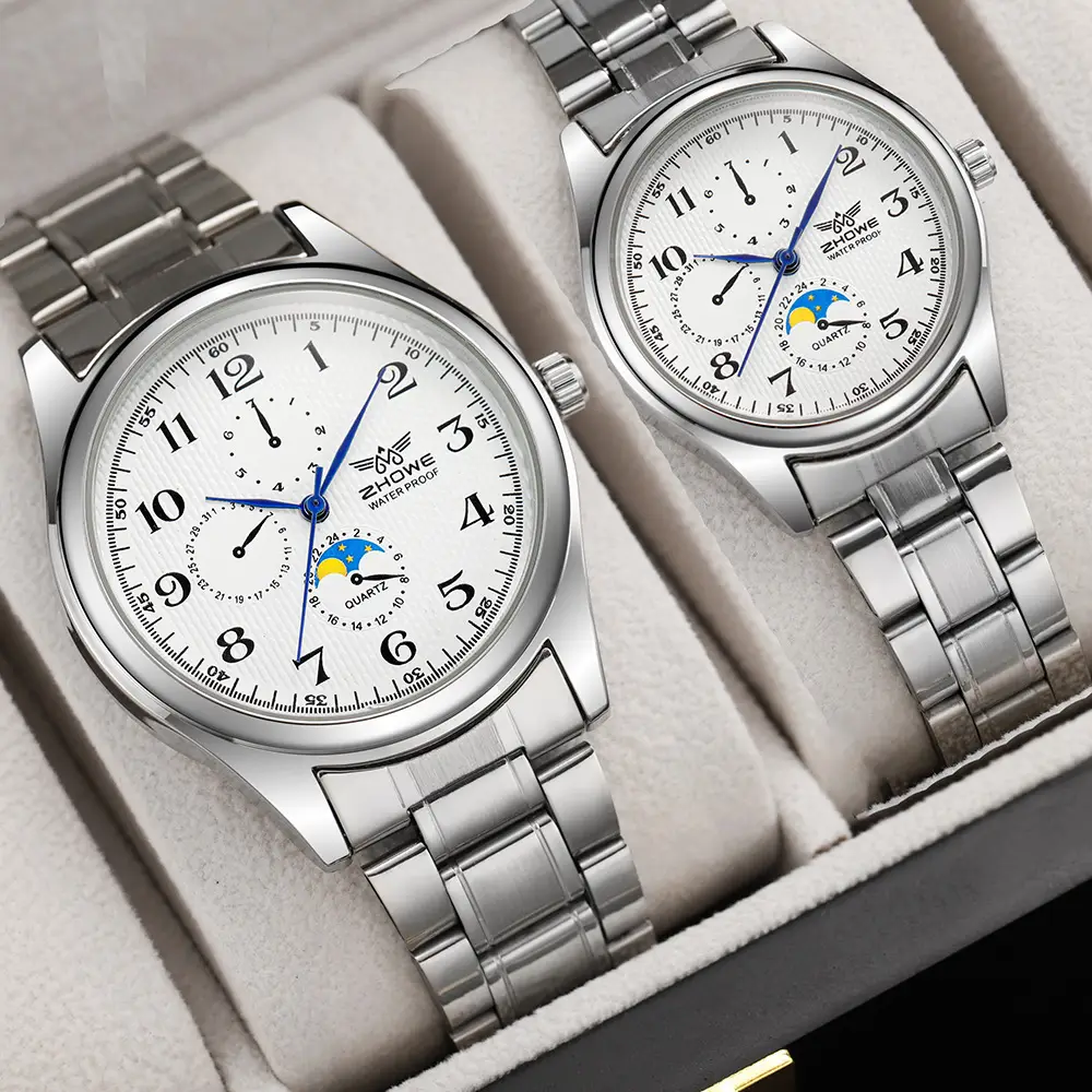 Digital All-match New Decorative Three-eye Six-pin Couple Quartz Watch — feature 2