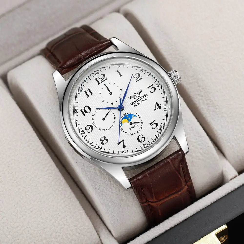 Digital All-match New Decorative Three-eye Six-pin Couple Quartz Watch