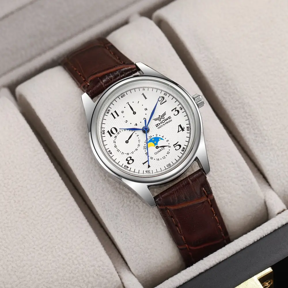 Digital All-match New Decorative Three-eye Six-pin Couple Quartz Watch
