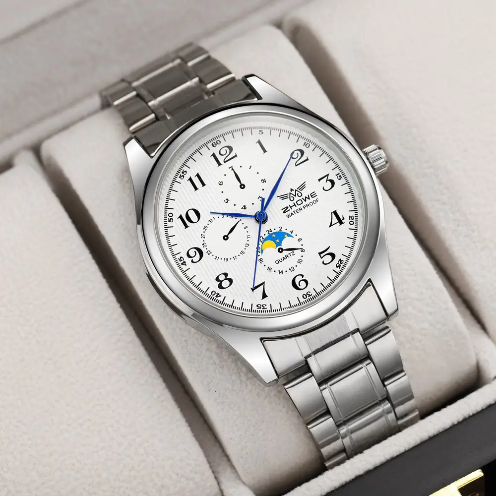 Digital All-match New Decorative Three-eye Six-pin Couple Quartz Watch