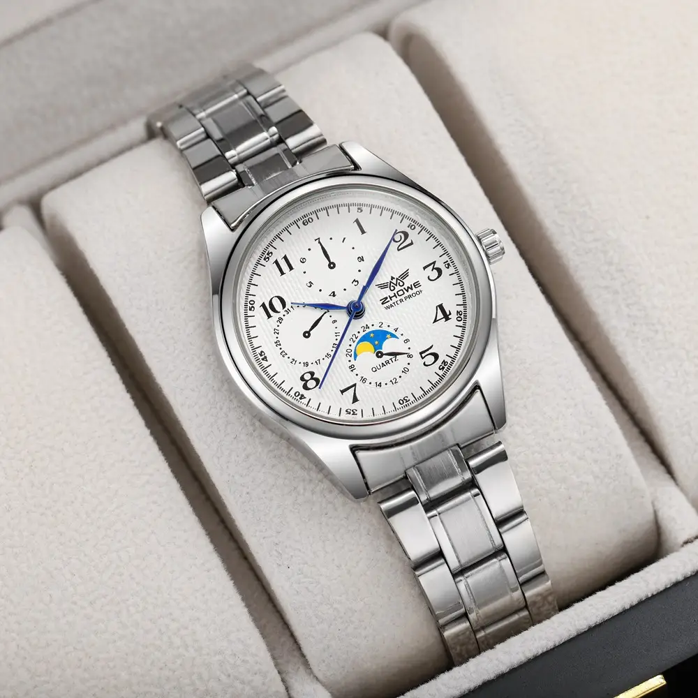 Digital All-match New Decorative Three-eye Six-pin Couple Quartz Watch