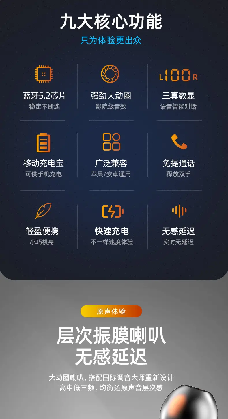Bluetooth Headset with Digital Display & Long Battery — feature 2