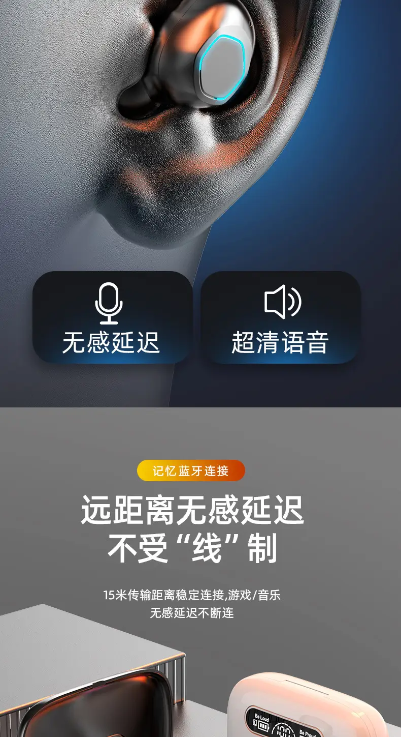 Bluetooth Headset with Digital Display & Long Battery — feature 6