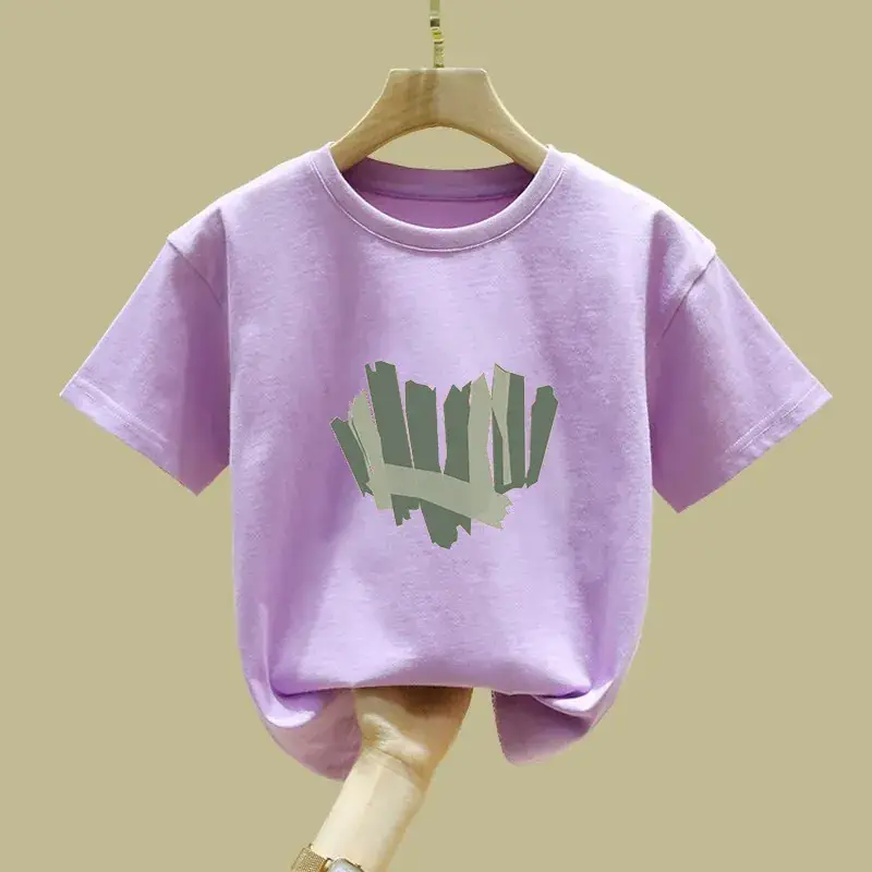 Kids Cotton Lavender Hedge T-Shirt 2023 Summer - Image 3