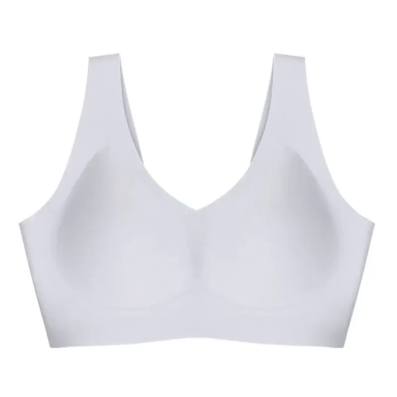 White Jelly Seamless Bra with Wide Strap for Women - Image 3