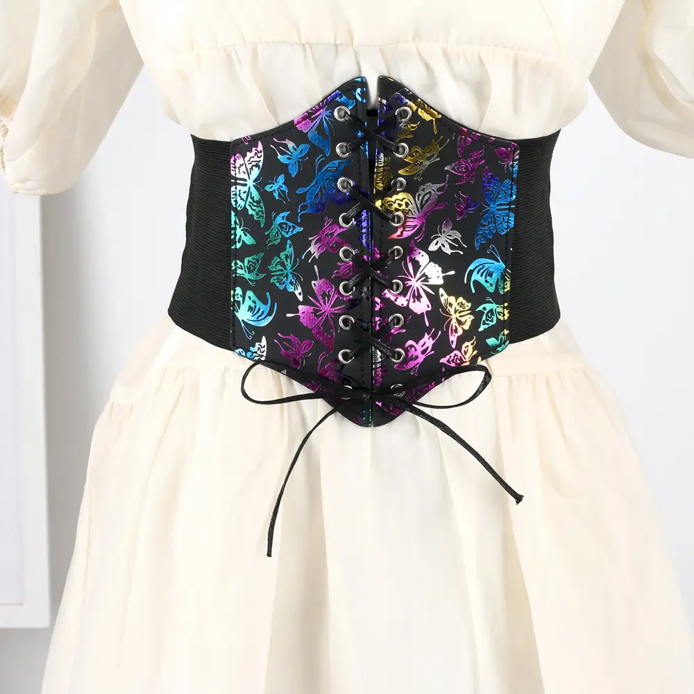 Neon Butterfly Wide Belt Waist Cover for Women - Image 4