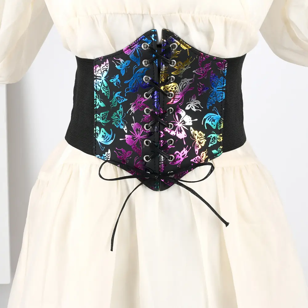 Neon Butterfly Wide Belt Waist Cover for Women