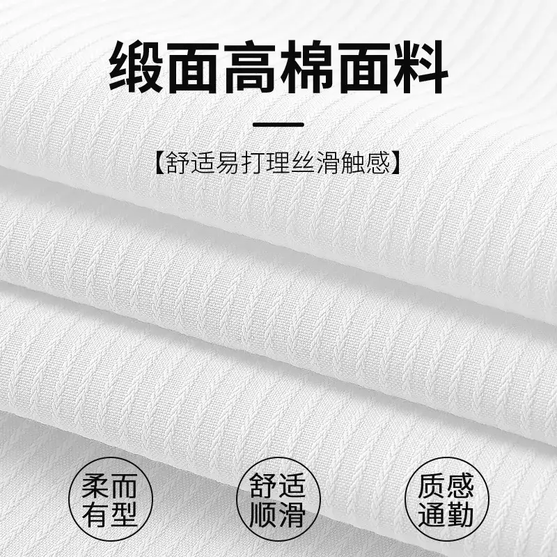 Women White Vertical Stripes Short Sleeve Shirt - Image 2