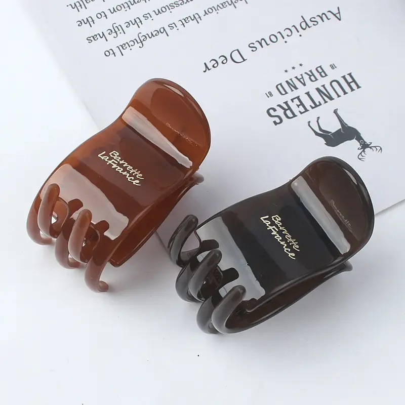 Transparent Hair Clip for Bangs & Hairpins - Brown & Black