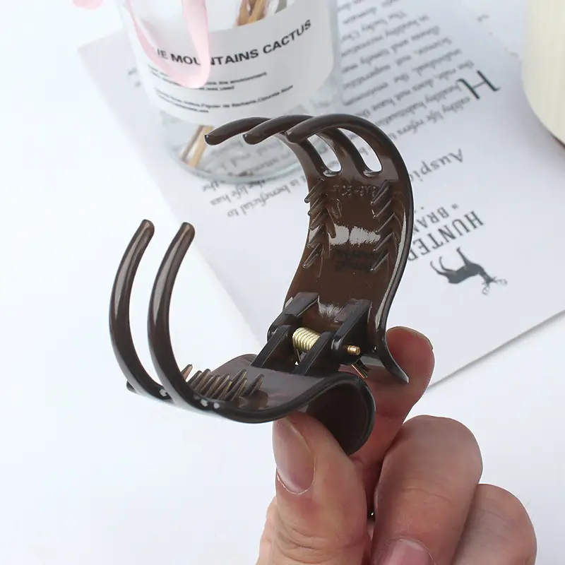 Transparent Hair Clip for Bangs & Hairpins - Brown & Black