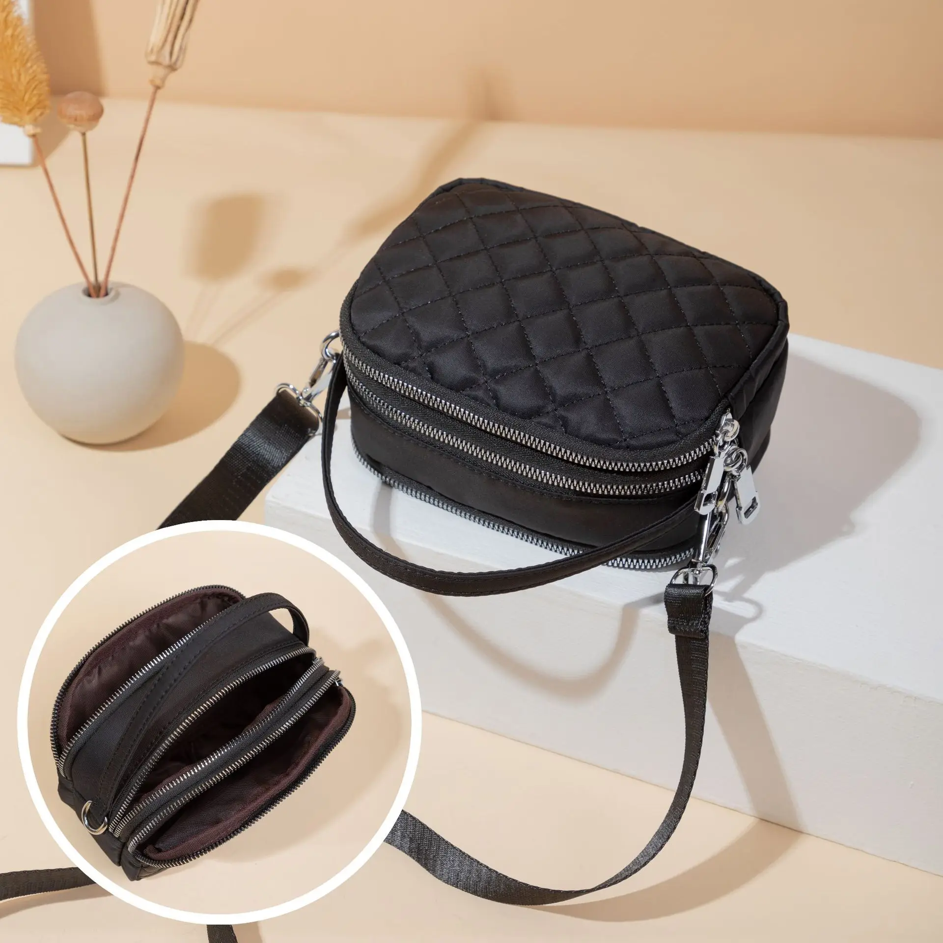 Rhombus Crossbody Bag for Girls, Multi Color, Small, Versatile - Image 5