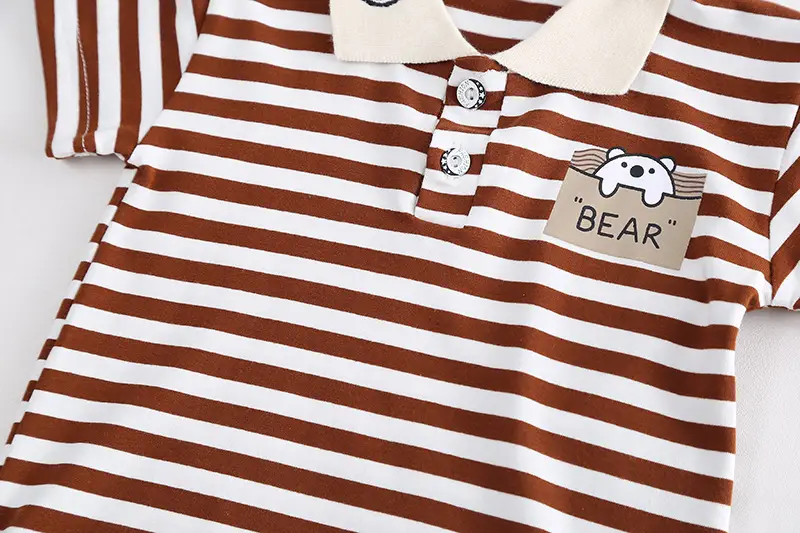 Children Cotton Striped T-Shirt Shorts Set Summer Boys — feature 12