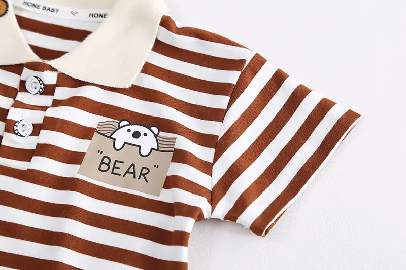 Children Cotton Striped T-Shirt Shorts Set Summer Boys — feature 13