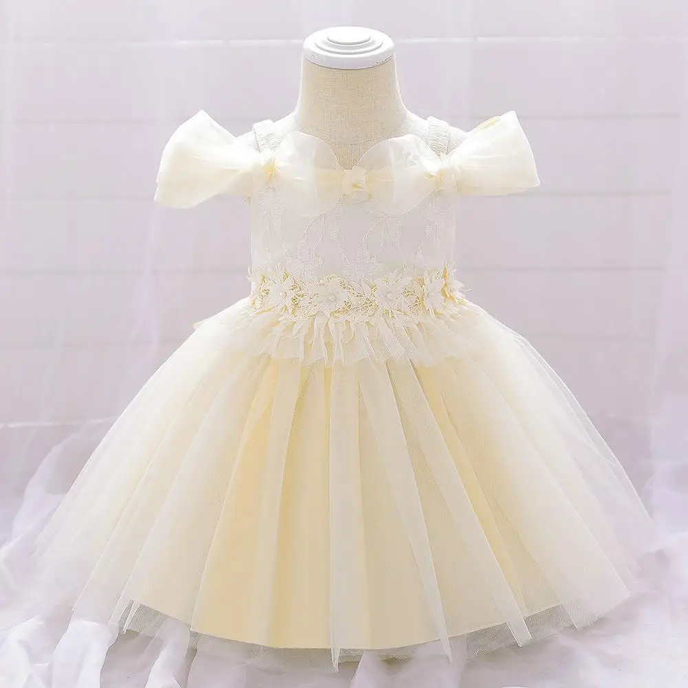 Light Blue Princess Girl's Evening Dress with Lace Embroidery - Image 3