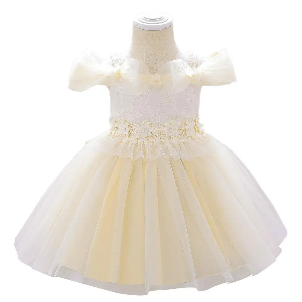 Light Blue Princess Girl's Evening Dress with Lace Embroidery - Image 5