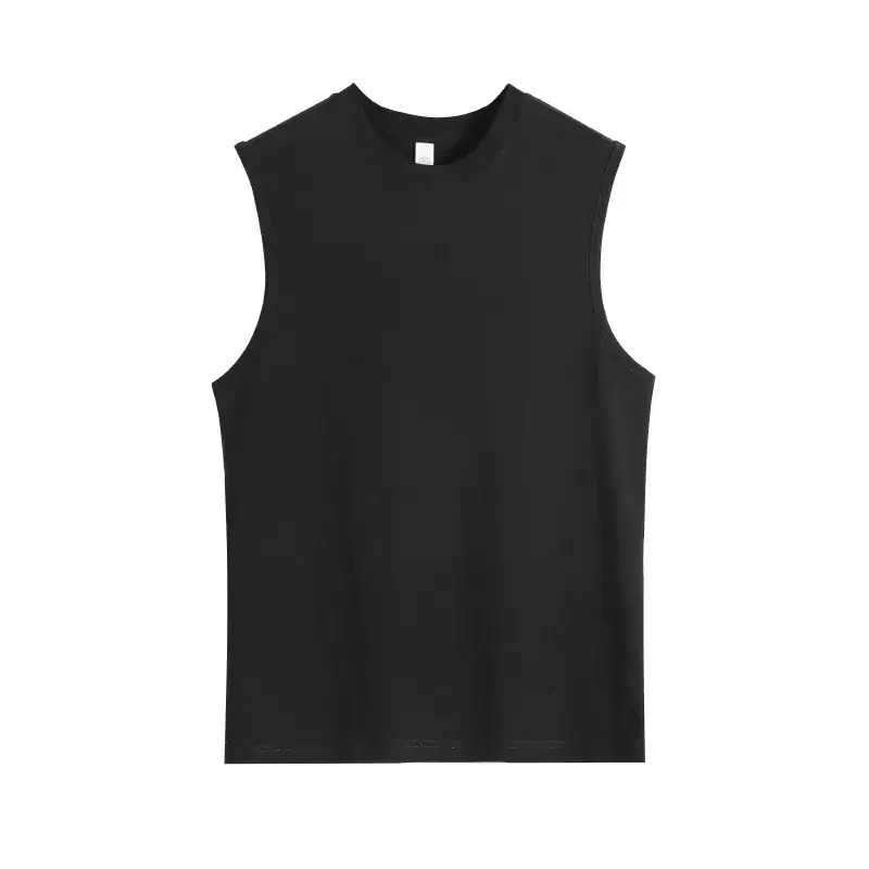 Men White Cotton Tank Top 210g Sleeveless Summer - Image 2