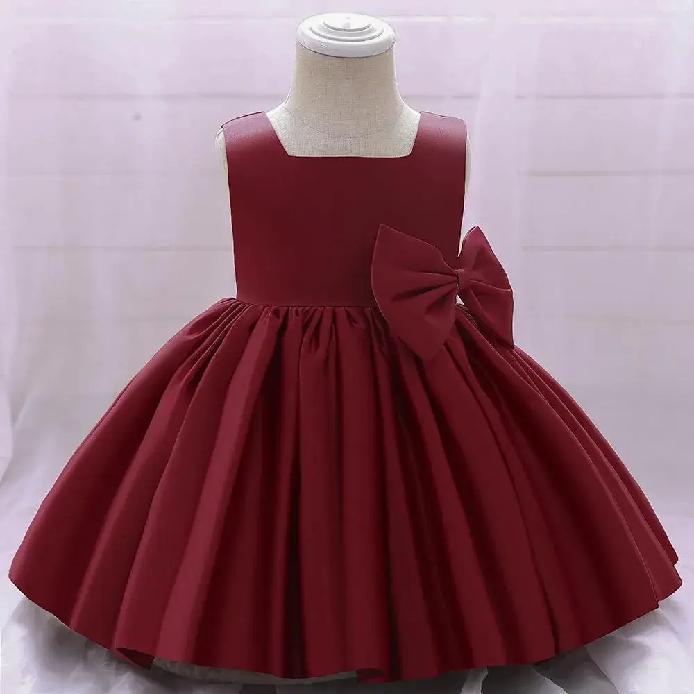 Navy Blue Bow Sleeveless Princess Dress for Girls - Image 7