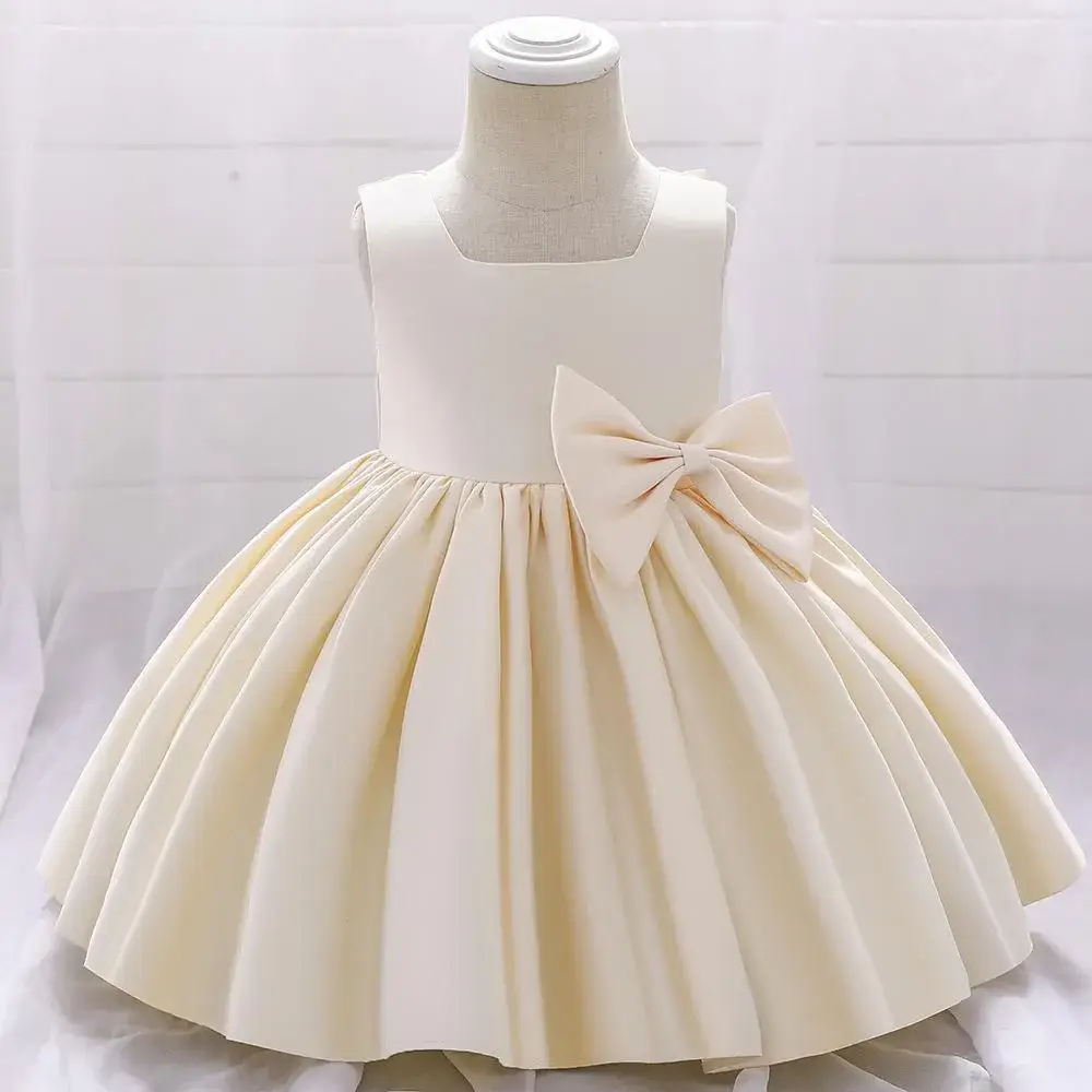 Navy Blue Bow Sleeveless Princess Dress for Girls - Image 6