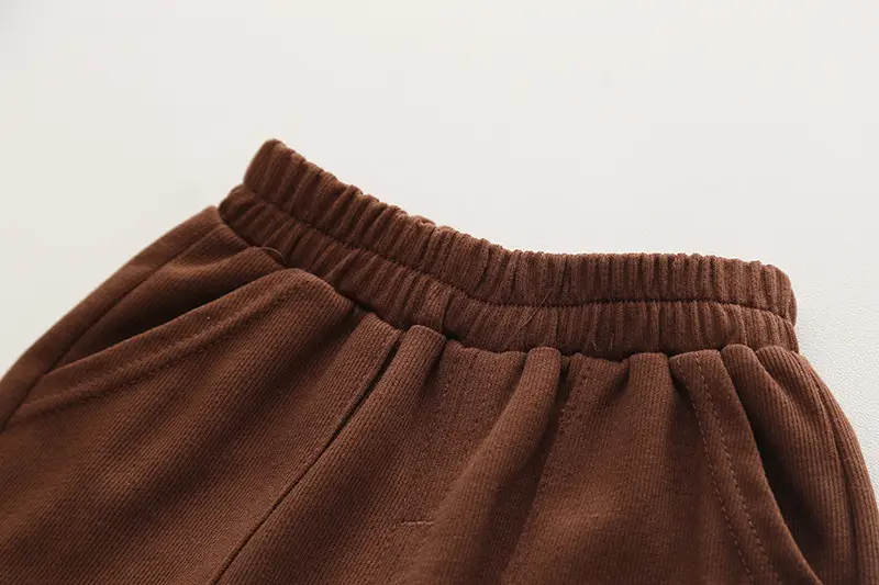Children Cotton T-Shirt Shorts Set Brown Yellow Summer — feature 14