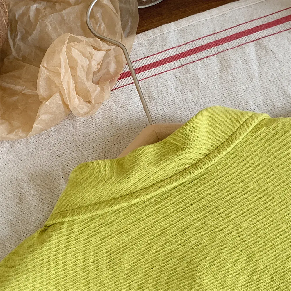 Kids Denim Polo Vest Top Suit Summer Boys Lime Green — feature 8