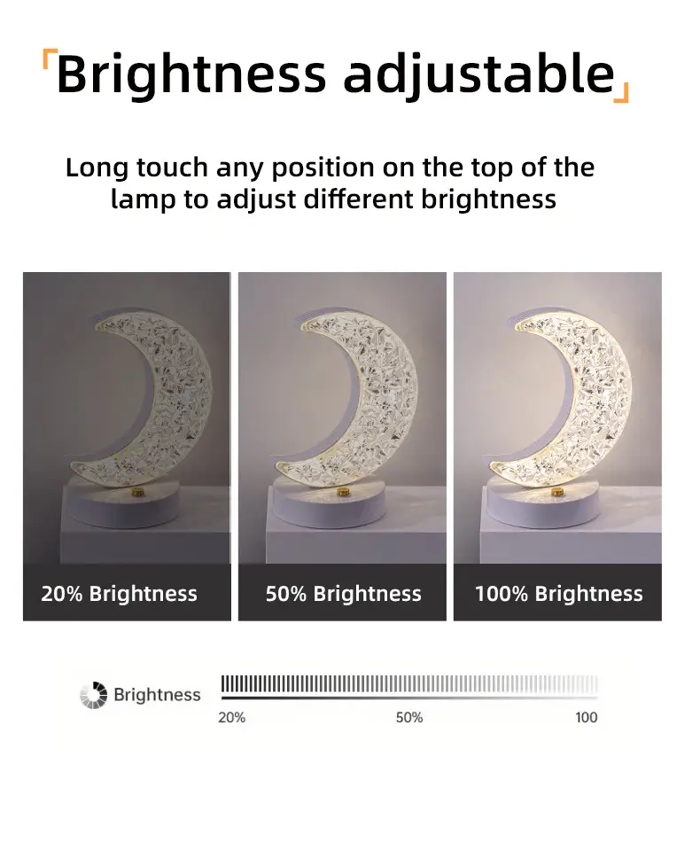 Rechargeable Touch LED Table Lamp 15x18cm Moon Theme — feature 11
