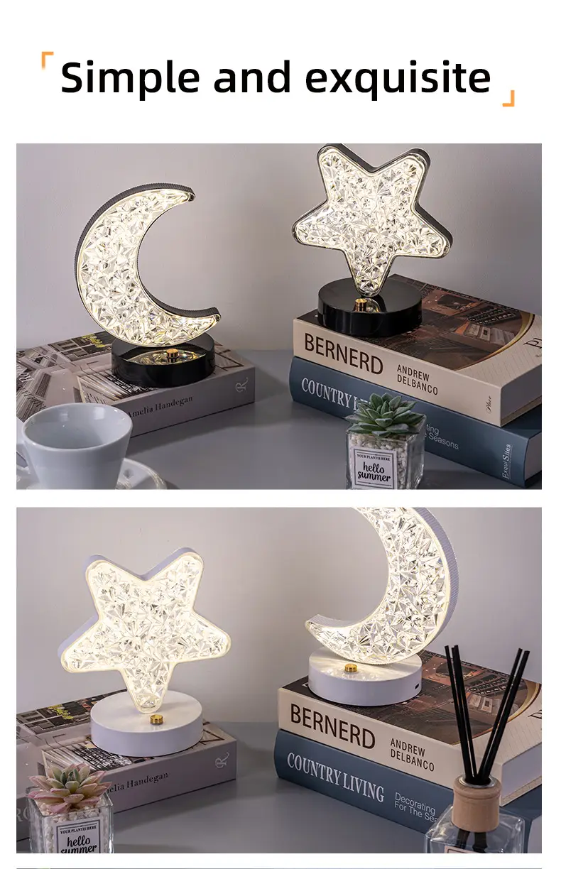 Rechargeable Touch LED Table Lamp 15x18cm Moon Theme — feature 7